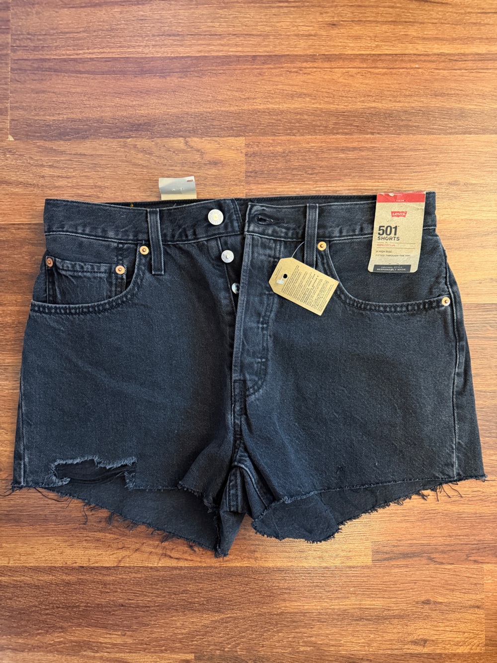 Levi's 501 Black Cutoff Denim Shorts